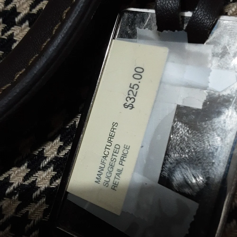 Vintage LAUREN RALPH LAUREN Brown‎ Houndstooth Plaid Duffel Bag